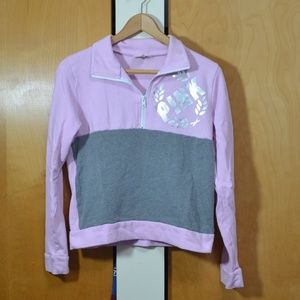 Gray and Pink Victoria's Secret PINK Quarter Zip